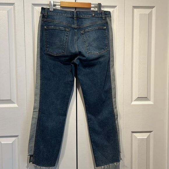 7 For All Mankind Straight Leg Raw Hem Ankle Jeans Size 31 NWT - Picture 8 of 16